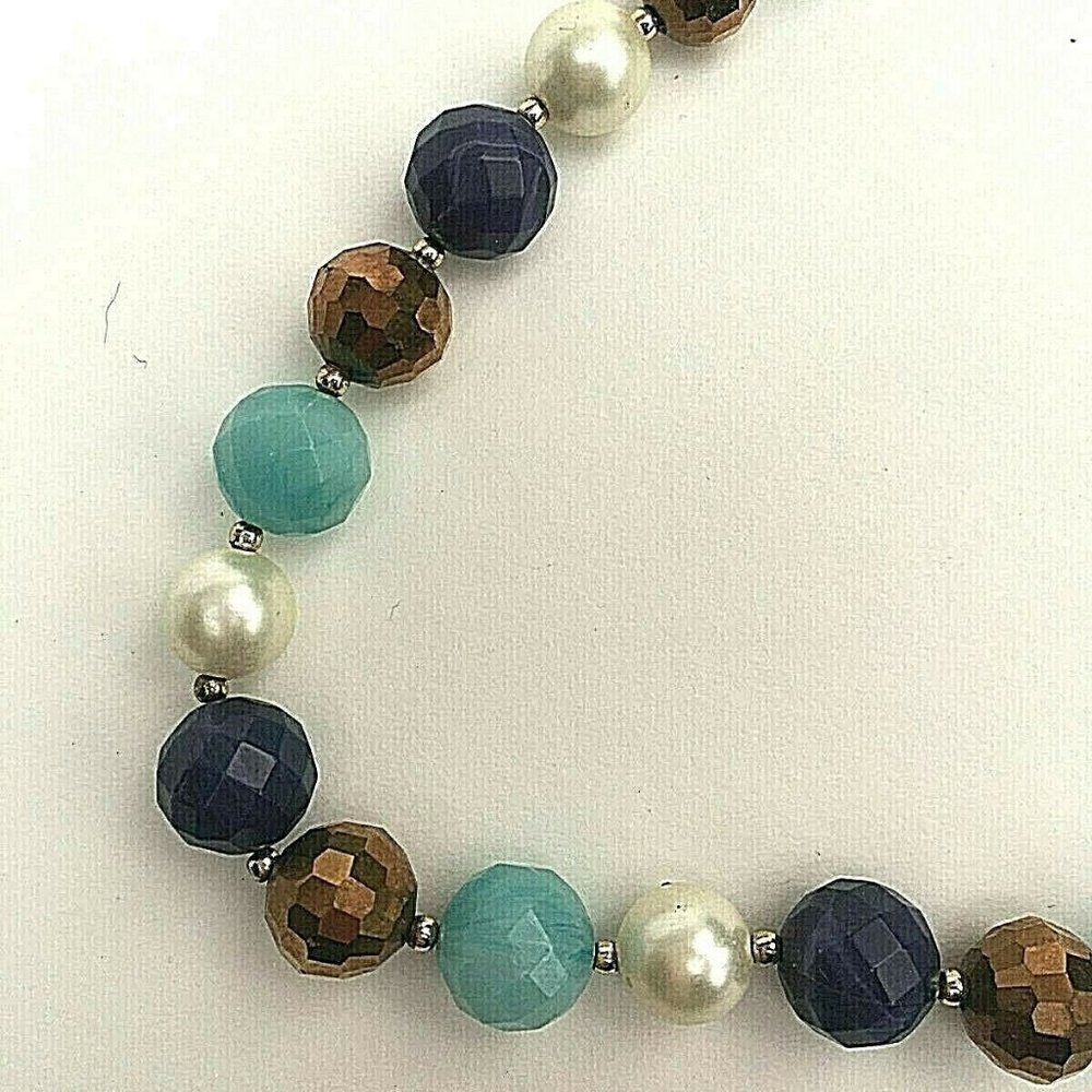 Vintage Bastian Brothers GT Multi Color Plastic Beaded Necklace Signed BB - Picture 3 of 5